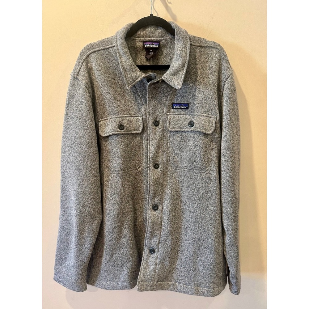 Mens Patagonia Better Sweater Button Up Shirt Jacket Sz 2XL Gray Fleece $159